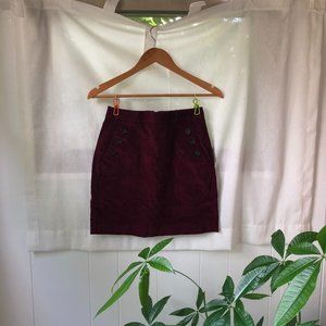 Deep Garnet Corduroy Skirt